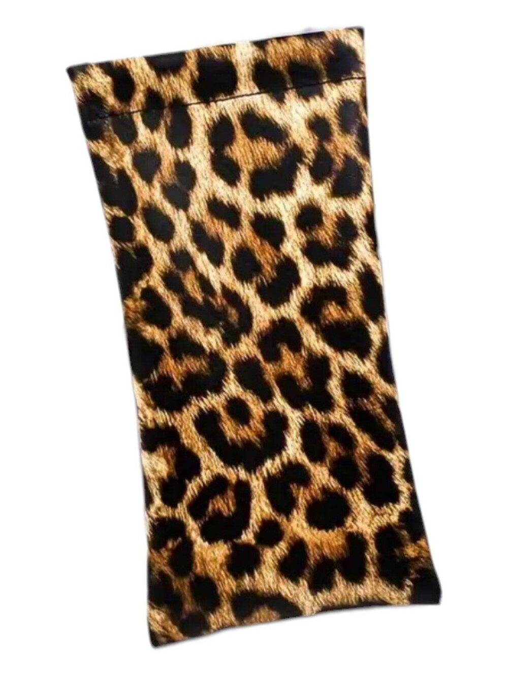 PU Leather Eyeglass Case with Leopard Print, Snap Closure Glasses Pouch